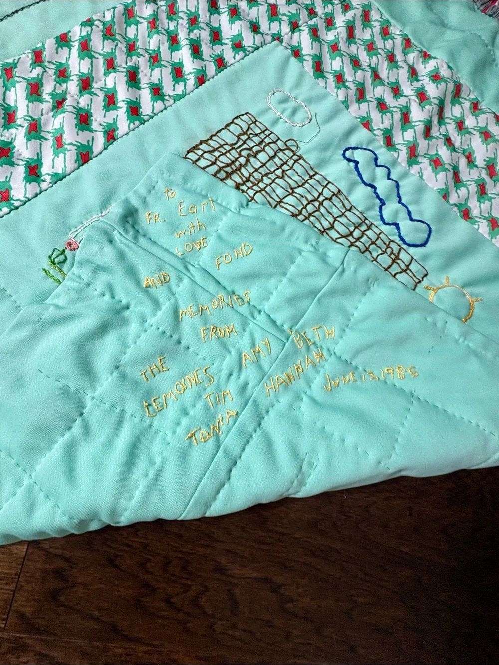 VTG 1985 Handmade Polyester Patchwork Quilt